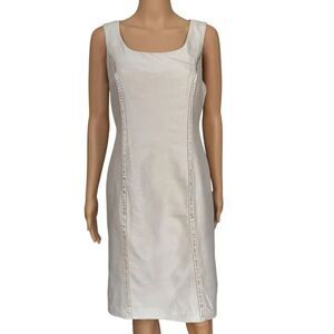 Spenser Jeremy vintage 100% silk beaded sheath dress size 6